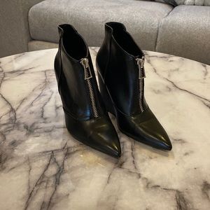ZARA WEDGE FRONT ZIP ANKLE BOOTS